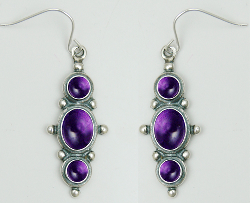 Sterling Silver Drop Dangle Earrings With Amethyst